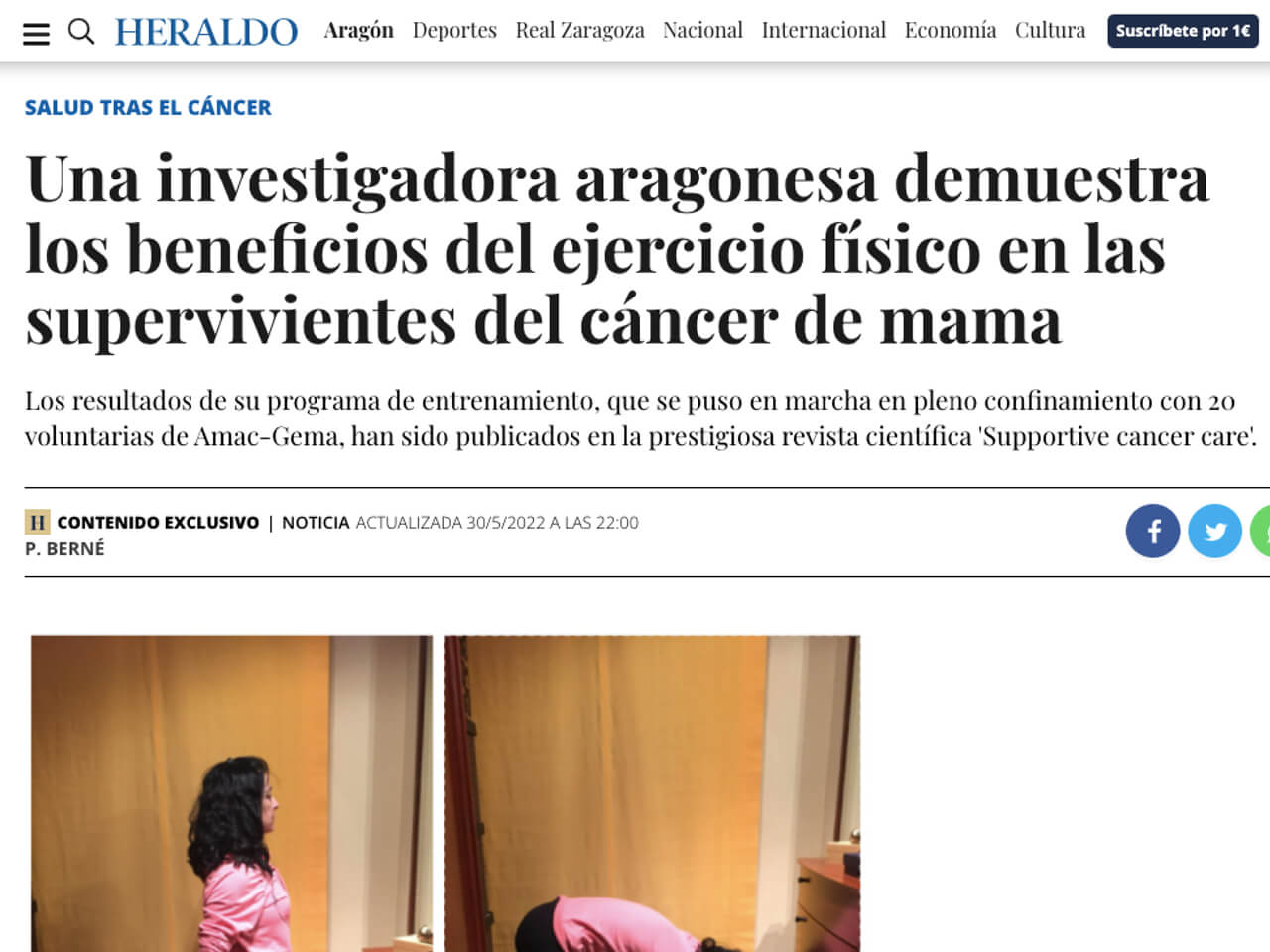 Be·ONactive en el Heraldo de Aragón image missing
